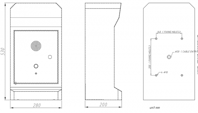 SOS Одноприкосновение, Устойчивый к вандалам телефон IP54 GSMR Руки свободные 1